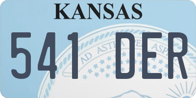 KS license plate 541DER