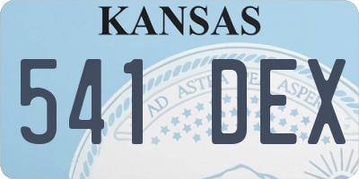 KS license plate 541DEX