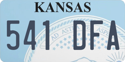KS license plate 541DFA