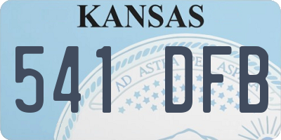KS license plate 541DFB