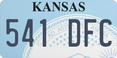 KS license plate 541DFC