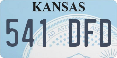 KS license plate 541DFD