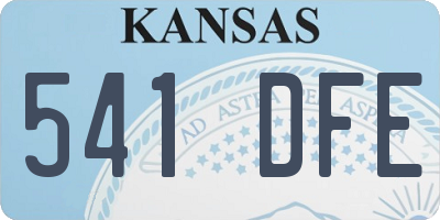 KS license plate 541DFE