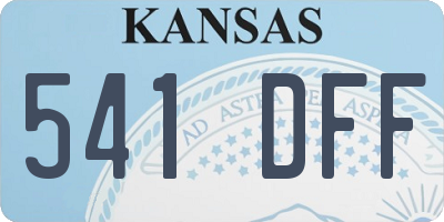 KS license plate 541DFF