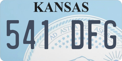 KS license plate 541DFG