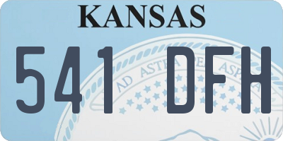 KS license plate 541DFH