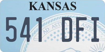 KS license plate 541DFI