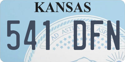 KS license plate 541DFN
