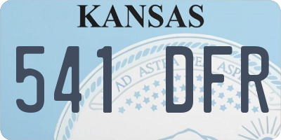 KS license plate 541DFR