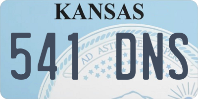 KS license plate 541DNS