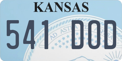 KS license plate 541DOD