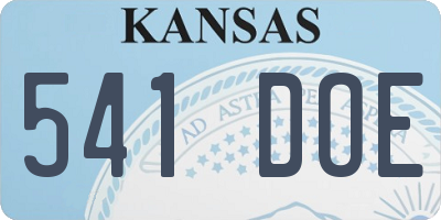 KS license plate 541DOE