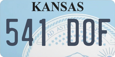 KS license plate 541DOF