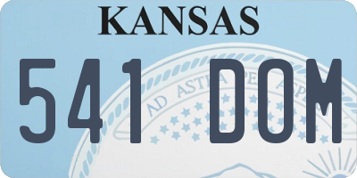 KS license plate 541DOM