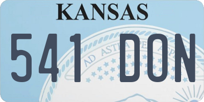 KS license plate 541DON