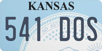 KS license plate 541DOS