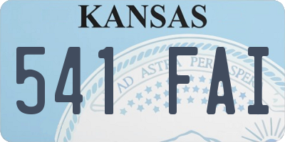KS license plate 541FAI