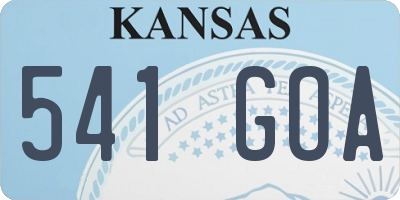 KS license plate 541GOA