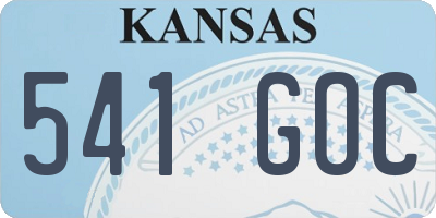 KS license plate 541GOC
