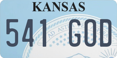 KS license plate 541GOD