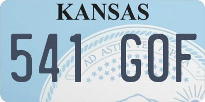 KS license plate 541GOF