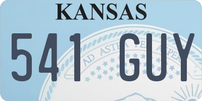 KS license plate 541GUY