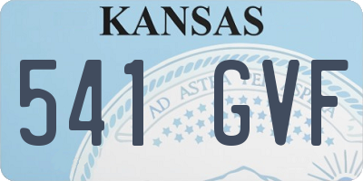 KS license plate 541GVF