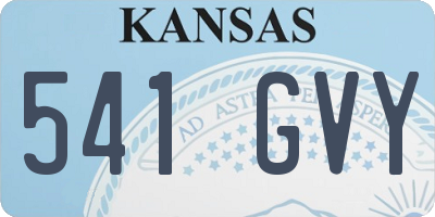 KS license plate 541GVY