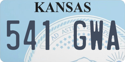 KS license plate 541GWA
