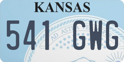 KS license plate 541GWG