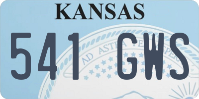 KS license plate 541GWS