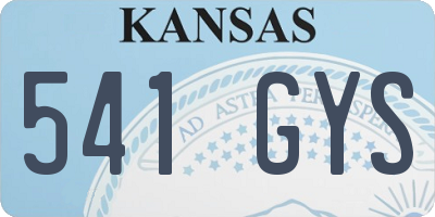 KS license plate 541GYS