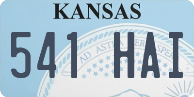 KS license plate 541HAI