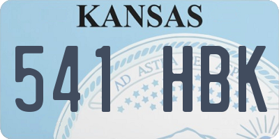 KS license plate 541HBK