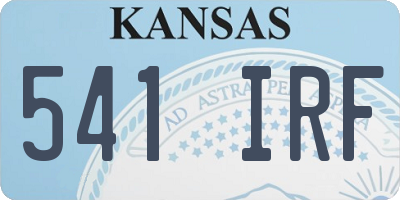 KS license plate 541IRF