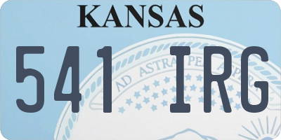 KS license plate 541IRG