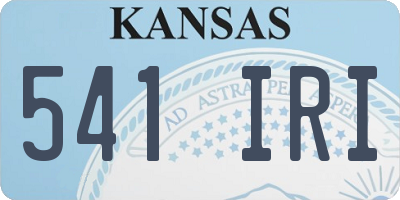 KS license plate 541IRI