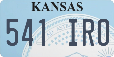 KS license plate 541IRO