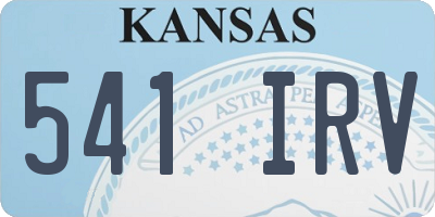 KS license plate 541IRV