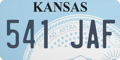 KS license plate 541JAF