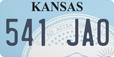 KS license plate 541JAO