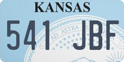 KS license plate 541JBF