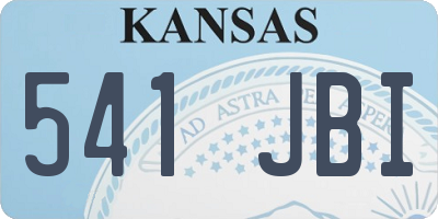 KS license plate 541JBI