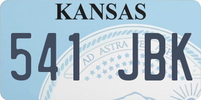 KS license plate 541JBK