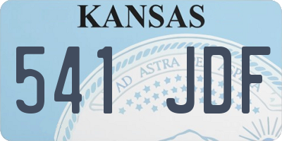 KS license plate 541JDF