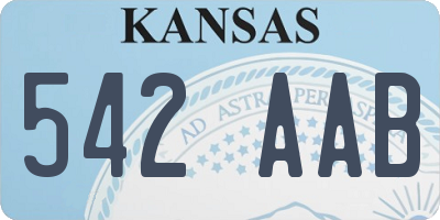 KS license plate 542AAB