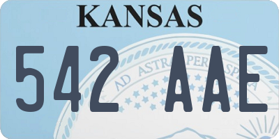 KS license plate 542AAE