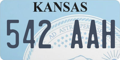 KS license plate 542AAH