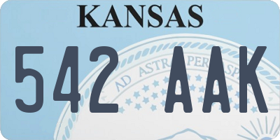 KS license plate 542AAK
