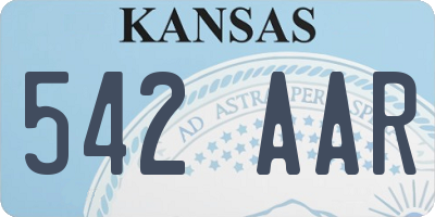 KS license plate 542AAR